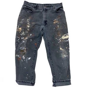 VINTAGE NEVADA Denim Painter Genuine Work Pants Paint Splatter 36 Men’s / wom 12